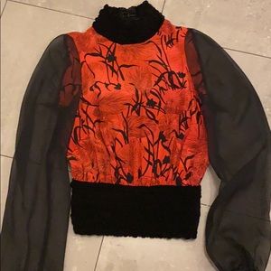 Versus Versace silk lily print blouse